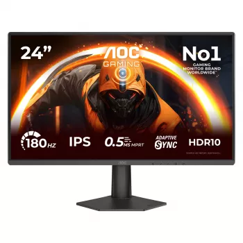 AOC 24G50F spēļu monitors 60,5 cm (23,8 collas) Full HD IPS 180Hz 4ms HDR HDMI DisplayPort VESA