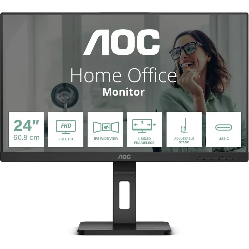 AOC 24P3CV 24 inch IPS monitors, 1920x1080, USB-C, HDMI, DP, VESA