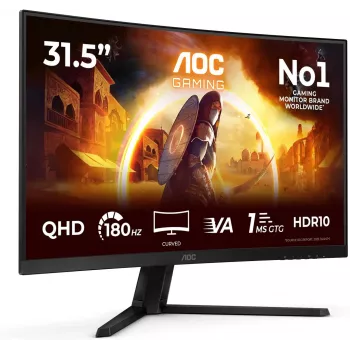 AOC CQ32G4 31.5 inch izliekts QHD spēļu monitors, 165Hz, 1ms, VA, FreeSync Premium, HDR10