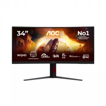 AOC Gaming CU34G4ZCA - 34 collu UWQHD 180Hz izliekts VA spēļu monitors ar FreeSync Premium