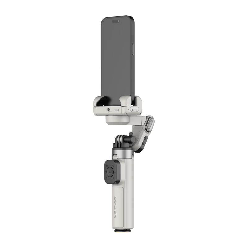 AOCHUAN M3 Pro Gimbal AI Statīvs Selfie Stick 180cm ar LED Lampu un RGB Apgaismojumu Melns
