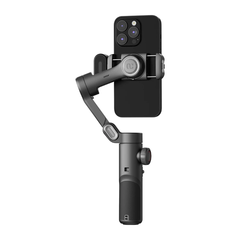 AOCHUAN Smart XE 3-Assu gimbal stabilizators ar AI izsekošanu un žestu vadību viedtālrunim, melns