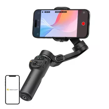 AOCHUAN X2 Standard viedtālruņa žiroskopiskais stabilizators ar žestu izsekošanu un pašbildes nūju, melns