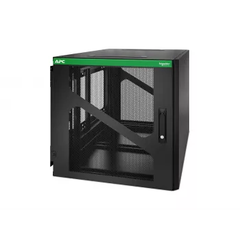 APC NetShelter 12U sienas stiprinājuma skapis ar sānu UPS dziļumu, melns