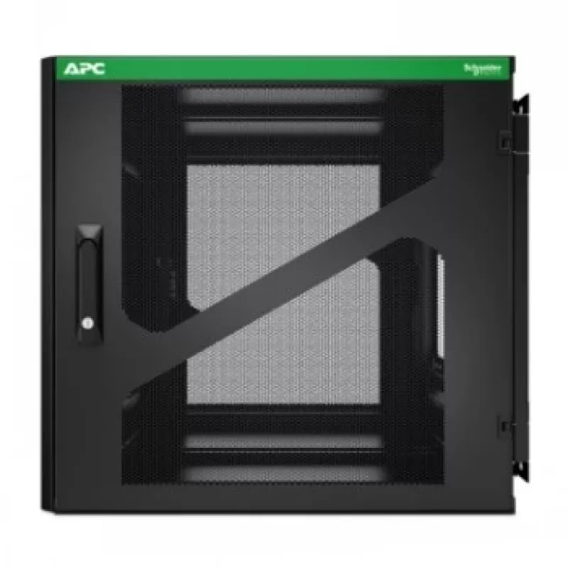 APC NetShelter 12U sienas stiprinājuma skapis ar sānu UPS dziļumu, melns