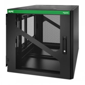APC NetShelter 12U sienas stiprinājuma skapis ar sānu UPS dziļumu, melns
