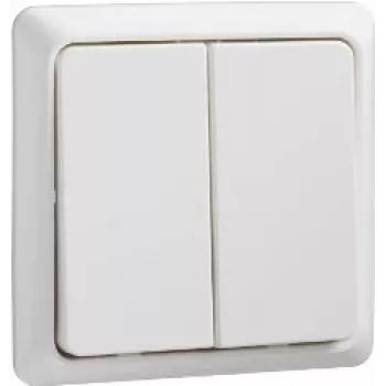 APC Schneider Electric Merten System M divvirzienu pārslēgslēdzis, polāri balts termoplasts, 10AX 250V, iestrādājams, IP20, skrūvju spailes, bez halogēniem 506254