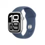 Apple Watch 10 LTE 42mm Alu, sudraba (QLA) – GPS + Cellular viedpulkstenis ar sudraba alumīnija korpusu un Storm Blue sporta siksnu