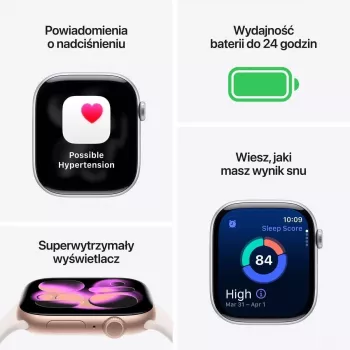 Apple Watch Series 11 (2025) GPS 46mm Silver Aluminum Case with Purple Fog Sport Band M/L