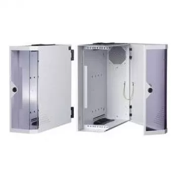 apraNET 1U 19 collu fiksēts statīva plaukts, gaiši pelēks (RAL 7035), 250 mm dziļš, 25 kg slodze