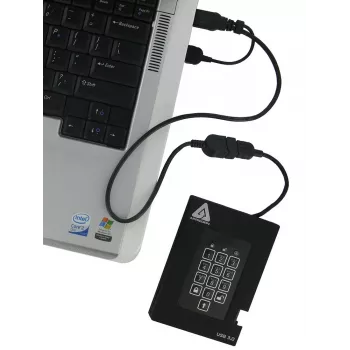 Apricorn Aegis Padlock Fortress A25-3PL256-500F ārējais cietais disks - 500GB - USB 3.2 Gen 1 - AES 256 bitu aparatūras šifrēšana - Melns
