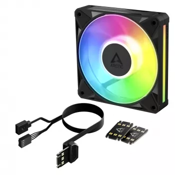Arctic BioniX P12 A-RGB 120mm PWM ventilators ar margrietiņu ķēdi, 400-2300 RPM, 77.6 CFM, melns