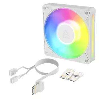 ARCTIC BioniX P12 A-RGB balts 120mm PWM korpusa ventilators, 450-3000 RPM, adresējams RGB, virknes savienojums
