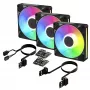 Arctic BioniX P14 A-RGB 140mm PWM Fan 3-Pack - Melns - Adresējams RGB, 2500 RPM, 186 m³/h