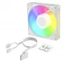Arctic BioniX P14 A-RGB White 140mm PWM korpusa ventilators ar Daisy Chain, ARGB apgaismojumu, 400-2500 RPM, 77.6 CFM