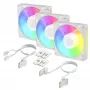 Arctic BioniX P14 A-RGB (balts) 3-pack | 140 mm PWM korpusa ventilators ar A-RGB apgaismojumu, 400–2500 RPM