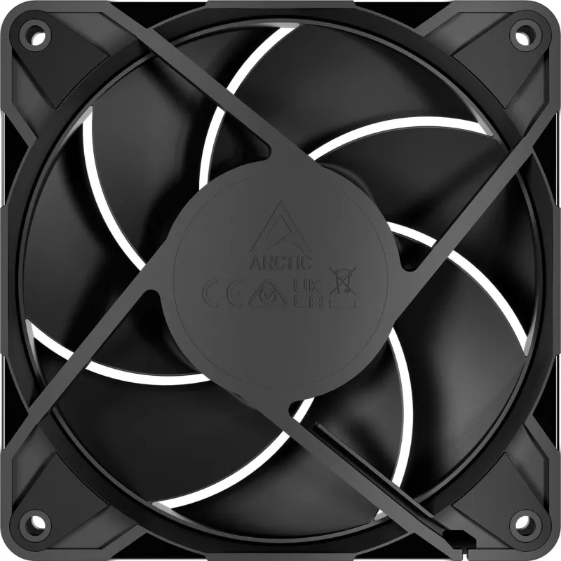 ARCTIC P12 PRO PST LN 120 mm korpusa ventilators, 5 komplektā, melns, PWM, ARGB