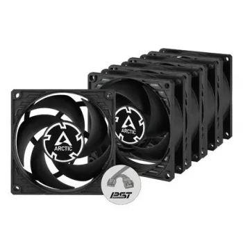ARCTIC P8 PWM PST 80 mm ventilators 5 gab. iepakojumā - melns/balts