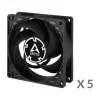 ARCTIC P8 PWM PST 80 mm ventilators 5 gab. iepakojumā - melns/balts