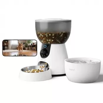 Arenti Petfeeder2 viedā barotava un ūdens strūklaka ar 1080p kameru un divvirzienu audio