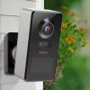 Arenti POWER1Q 2K Viedā akumulatora drošības kamera, AI cilvēku noteikšana, Krāsu nakts redzamība, IP65, Melna