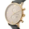 ARMANI AR0386 Vīriešu klasiskais kvarca analogais pulkstenis 40mm sudraba ciparnīca brūna ādas siksniņa