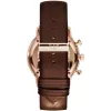 ARMANI AR0387 Vīriešu kvarca hronogrāfa pulkstenis 42mm melns ciparnīca ādas siksniņa