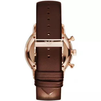ARMANI AR0387 Vīriešu kvarca hronogrāfa pulkstenis 42mm melns ciparnīca ādas siksniņa