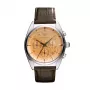 Armani AR0395 Vīriešu kvarca hronogrāfa pulkstenis 43mm melna ādas siksna