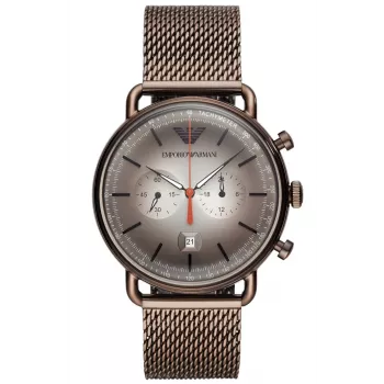 ARMANI AR11169 Vīriešu hronogrāfa pulkstenis 43 mm melns ciparnīca ādas siksniņa