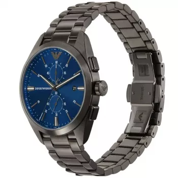 ARMANI AR11481 Vīriešu Luigi Hronogrāfa Kvarca Pulkstenis 43mm Melns Ciparnīca Melna Ādas Siksniņa