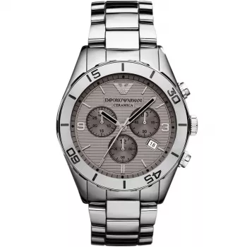 ARMANI AR1462 Vīriešu Keramikas Pulkstenis 43mm Melns Ciparnīca Hronogrāfs