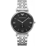 ARMANI AR1676 Vīriešu analogais kvarca pulkstenis 40mm melns ciparnīca ādas siksniņa