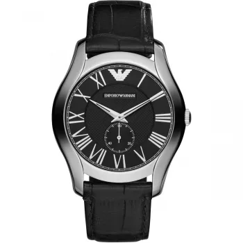 ARMANI AR1703 vīriešu kvarca hronogrāfa pulkstenis 43mm melns ciparnīca ādas siksniņa