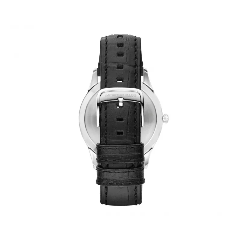 ARMANI AR1865 vīriešu kvarca hronogrāfa pulkstenis 43mm melns ciparnīca ādas siksniņa