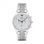 ARMANI AR1879 Vīriešu analogais kvarca pulkstenis 43mm nerūsējošā tērauda korpuss, melna ādas siksniņa