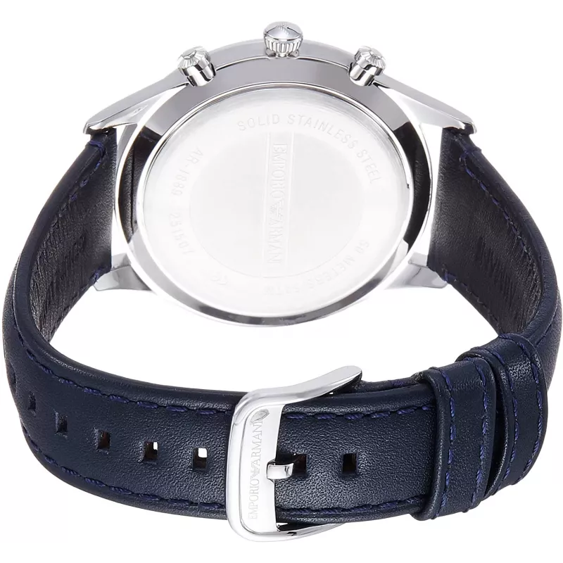 Armani AR1889 Vīriešu hronogrāfa pulkstenis 42mm Nerūsējošais tērauds Melns ciparnīca