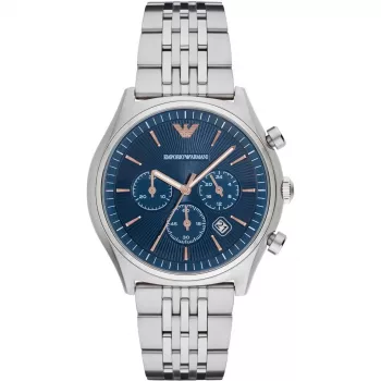 ARMANI AR1974 Vīriešu hronogrāfa kvarca pulkstenis 43mm melns ciparnīca ādas siksniņa