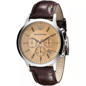 Armani AR2433 Vīriešu kvarca hronogrāfa pulkstenis 43mm Nerūsējošais tērauds Zils ciparnīca