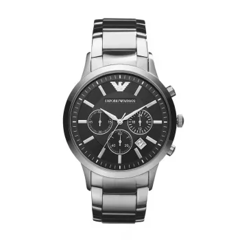 ARMANI AR2434 Vīriešu hronogrāfa pulkstenis ar zilu ciparnīcu un nerūsējošā tērauda korpusu, 43 mm
