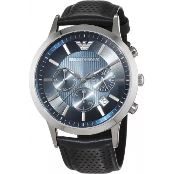 Armani AR2473 Vīriešu hronogrāfa pulkstenis 43mm Nerūsējošais tērauds Zils ciparnīca