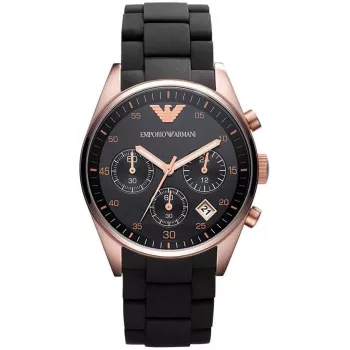 ARMANI AR5906 Sieviešu rozā zelta toņa nerūsējošā tērauda kvarca hronogrāfa pulkstenis
