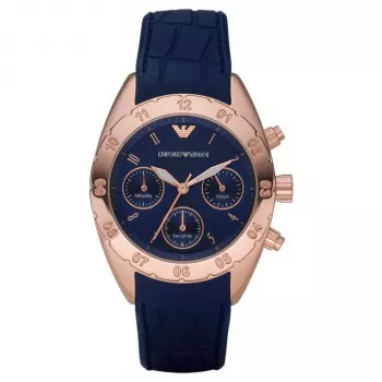 ARMANI AR5939 Sieviešu rozā zelta toņa nerūsējošā tērauda hronogrāfa pulkstenis 35mm