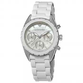 ARMANI AR5941 Sieviešu rozā zelta toņa nerūsējošā tērauda hronogrāfa pulkstenis 35mm