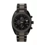 ARMANI AR5953 Vīriešu kvarca hronogrāfa pulkstenis 43mm melns ciparnīca nerūsējošais tērauds ar silikona aptverošu siksniņu