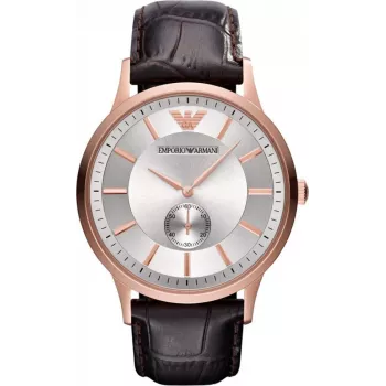 Armani AR9101L Vīriešu kvarca analogais pulkstenis 33mm melns ciparnīca ādas siksniņa