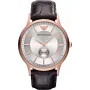 Armani AR9101L Vīriešu kvarca analogais pulkstenis 33mm melns ciparnīca ādas siksniņa
