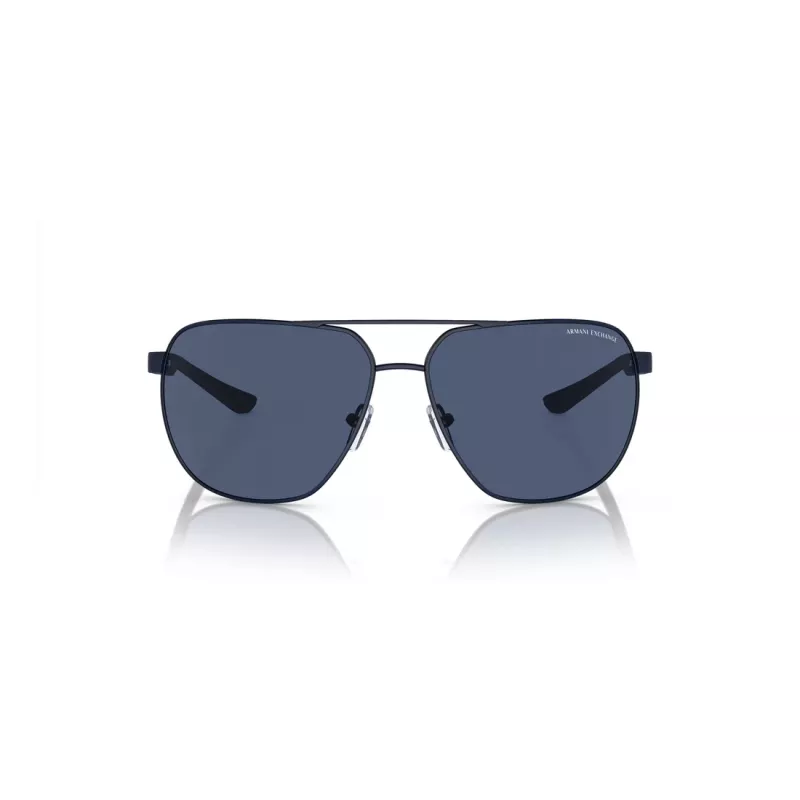 Armani Exchange AX2047S6003Z3 Vīriešu taisnstūra saulesbrilles matēti melnas tumši pelēkas 63mm