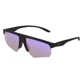 ARMANI EXCHANGE AX4123S80784V Vīriešu taisnstūra saulesbrilles - Melns propionāta rāmis ar tumši pelēkām spoguļlēcām