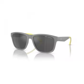 Armani Exchange AX4135S81806G Saulesbrilles Vīriešu Kvadrātveida Matēti Melna Tumši Pelēka Spoguļa Sudraba 59mm
